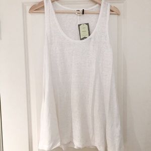 White linen sleeveless top